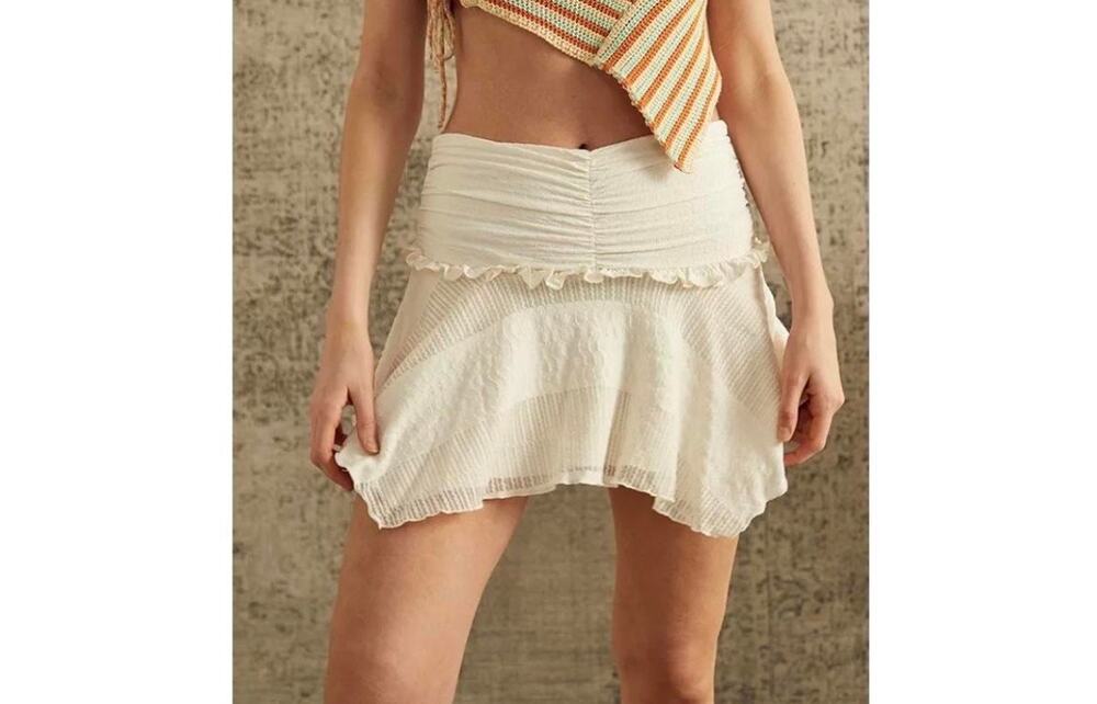 Urban Outfitters Asymmetrical Ruched Mini Skirt S Small